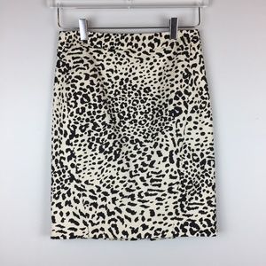 LOFT | Petite Leopard Cheetah Pencil Skirt